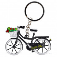 Bike Black with tulips Amsterdam - Keychain