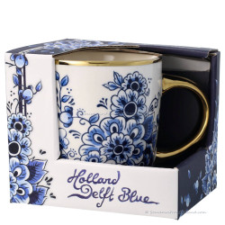 Beker Gouden Delfts Blauwe Bloemen - 300ml