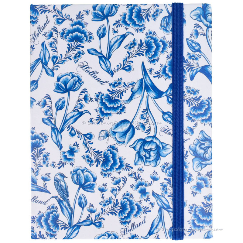Delft Blue Notebook with Tulips