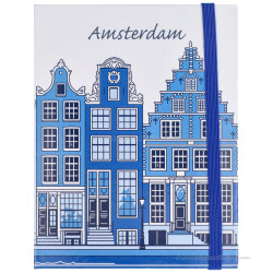Delft Blue Notebook Amsterdam Canal Houses