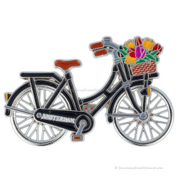 Metalen Magneet Fiets met draaiende wielen - Zwart