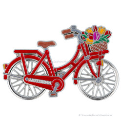 Metalen Magneet Fiets met draaiende wielen - Rood
