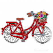 Metalen Magneet Fiets met draaiende wielen - Rood