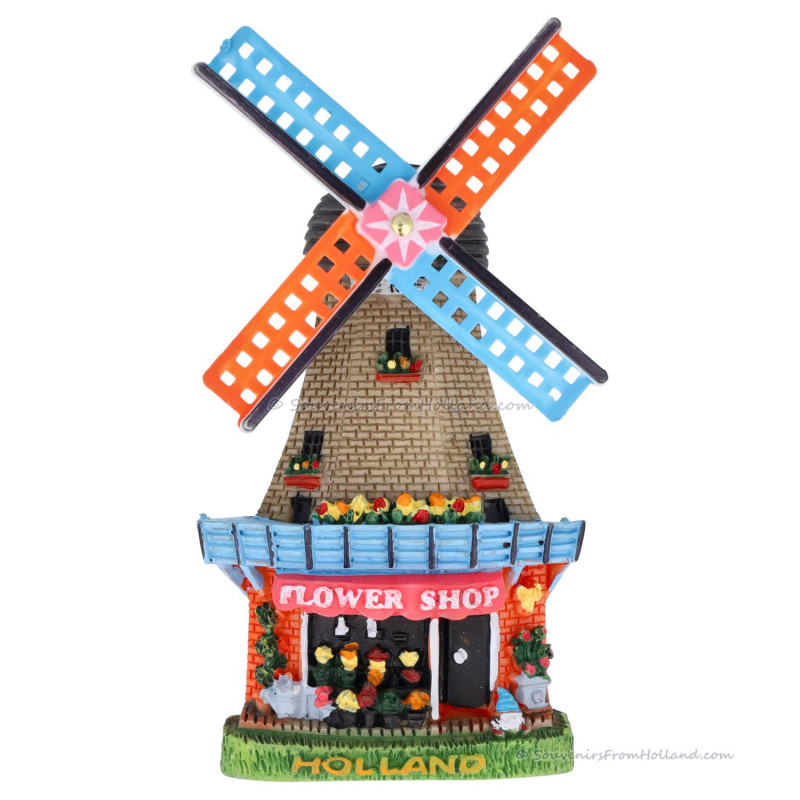 Magnet Polystone Windmill Flowershop