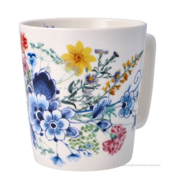 Tea Mug Wild Flowers with Delft Blue no.2 (300ml)
