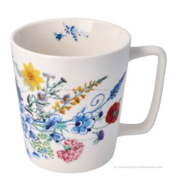 Tea Mug Wild Flowers with Delft Blue no.2 (300ml)