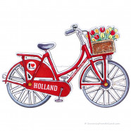 Rode Fiets met draaiende wielen 2D magneet
