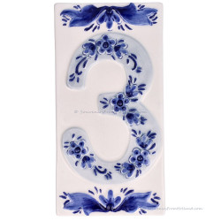 Delft blue tile Housenumber 3