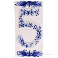Delft blue tile Housenumber 5