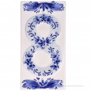 Delft blue tile Housenumber 8
