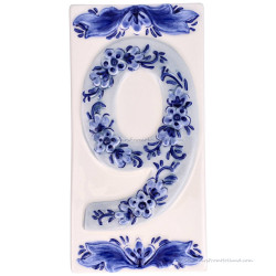 Delft blue tile Housenumber 9