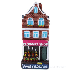 Bloemenwinkel Grachtenpand Amsterdam - 8cm Polystone