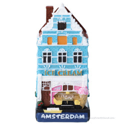 Ice Cream Shop Canal House Amsterdam - 8cm Polystone