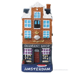 Diamantenwinkel Grachtenpand Amsterdam - 8cm Polystone