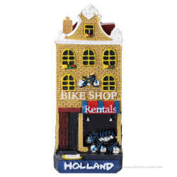 Bike Shop Canal House Holland - 8cm Polystone