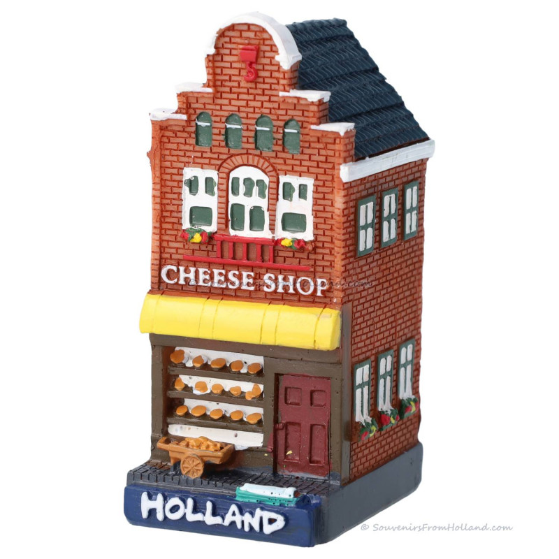 Kaaswinkel Grachtenpand Holland - 8cm Polystone