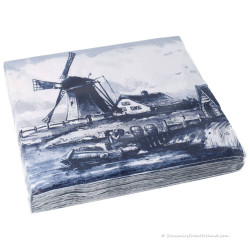 Servetten Molenlandschap - Delfts Blauw 20 stuks