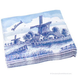 Windmill Holland Napkins - Delft Blue
