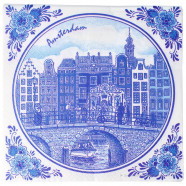 Amsterdamse Grachten Servetten - Delfts Blauw