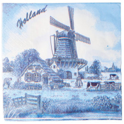 Windmolen Holland Servetten - Delfts Blauw
