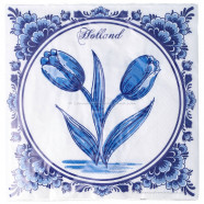 Holland Napkins – Delft Blue Tulip Design (Pack of 20)