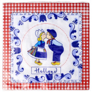 Hollandse Servetten – Kussend Paartje Design (Pak van 20)