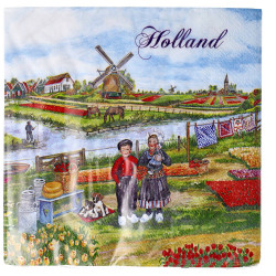 Hollandse Servetten – Molenlandschap Design (Pak van 20)