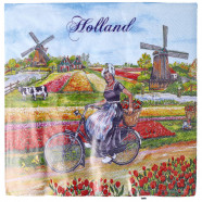 Hollandse Servetten – Tulpen Molenlandschap (Pak van 20)