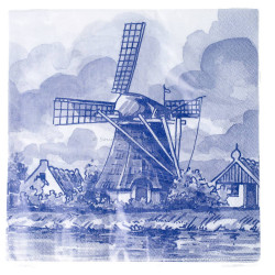 Windmill Napkins - Delft Blue