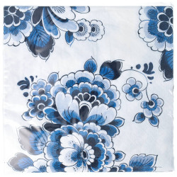 Napkins Flowers - Delft Blue 20 pieces