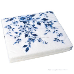 Napkins Blossom - Delft Blue 20 pieces