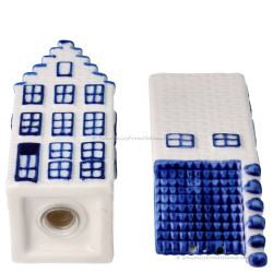 Grachtenpanden Peper- en zoutstel - Delfts Blauw