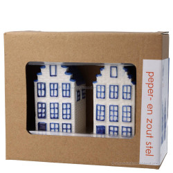 Grachtenpanden Peper- en zoutstel - Delfts Blauw