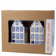 Grachtenpanden Peper- en zoutstel - Delfts Blauw