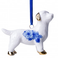 Labrador Christmas Pendant Delft Blue with Gold