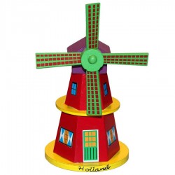Wooden Windmill Red 16cm