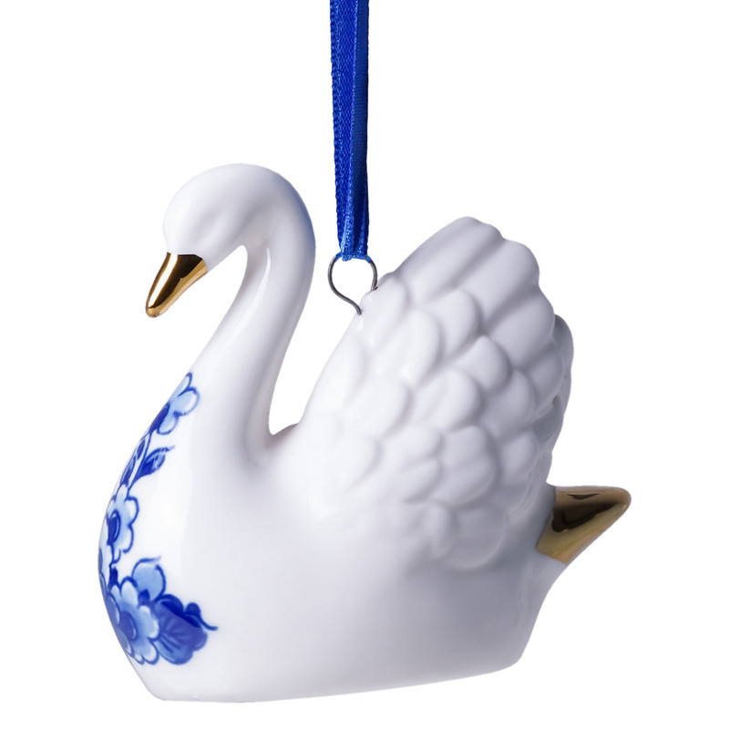 Zwaan Kersthanger Delfts Blauw met goud