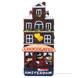 Chocolates Shop Canal House Amsterdam - 8cm Polystone