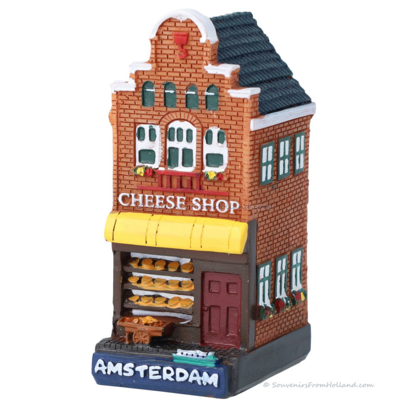 Kaaswinkel Grachtenpand Amsterdam - 8cm Polystone