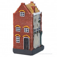 Delfts Blauw Winkel Grachtenpand Amsterdam - 8cm Polystone