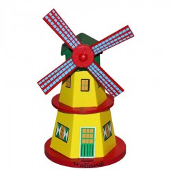 Wooden Windmill Yellow 16cm