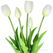Artificial Flowers White Tulips - White Prince 40 cm