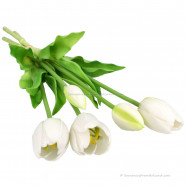 Artificial Flowers White Tulips - White Prince 40 cm