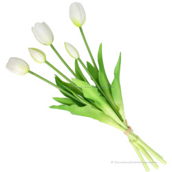 Artificial Flowers White Tulips - White Prince 40 cm