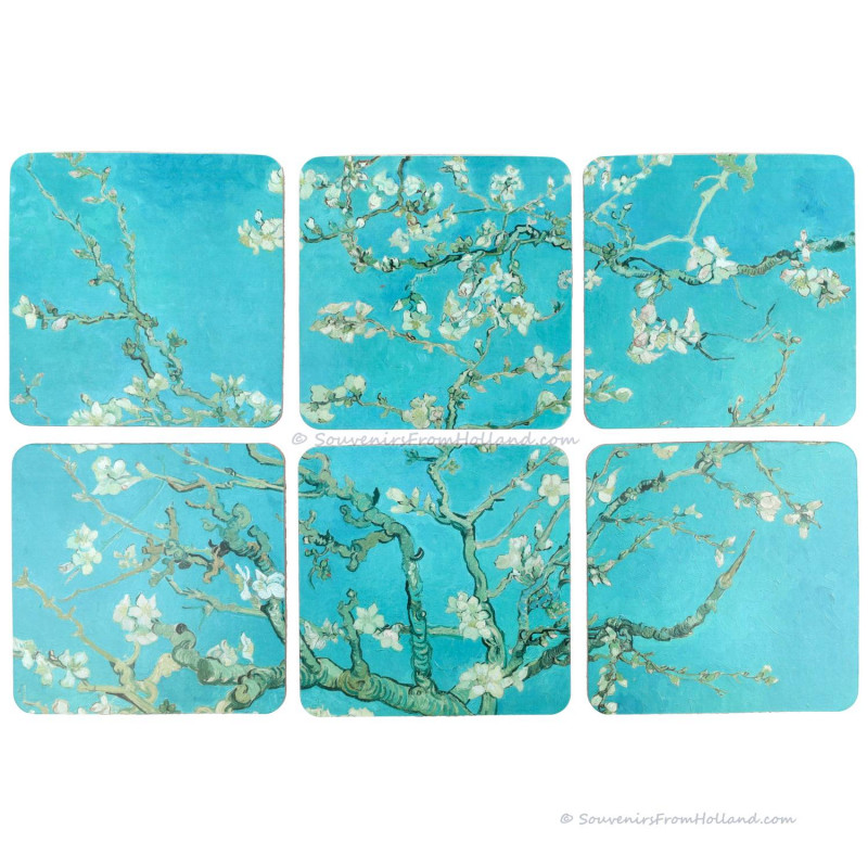 Van Gogh Amandelbloesem Onderzetters - Set van 6