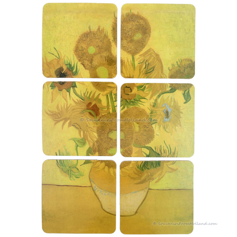 Van Gogh Zonnebloemen Onderzetters - Set van 6