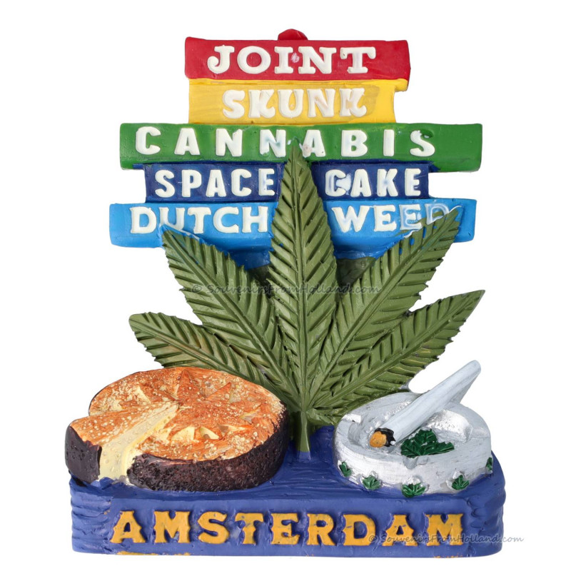 Amsterdam 3D Magneet – Weed, Spacecake & Joint – Polystone