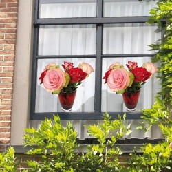 Flat Flower - Red and Pink Roses