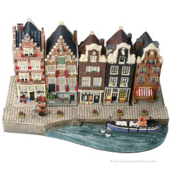 Set E - Large Base Plate with 5 Canal Houses Amsterdam Streets®
