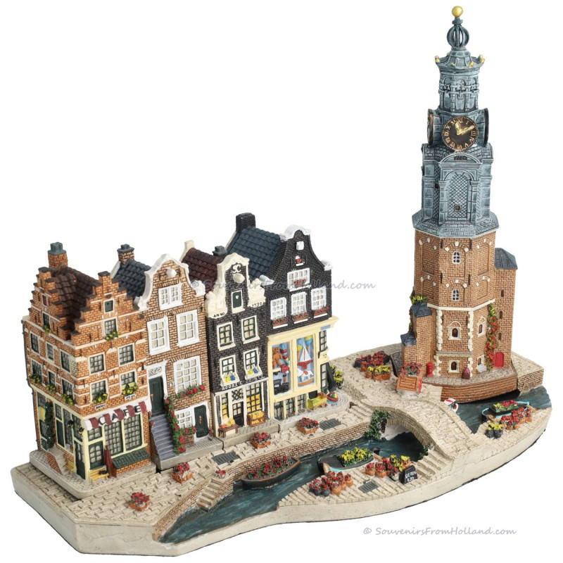 Set G - Flowermarket Base Plate with 4 Canal Houses Amsterdam Streets®